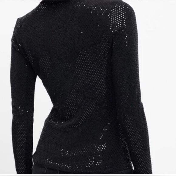 7 for all Mankind Sparkle Tee in black size small - Picture 2 of 8